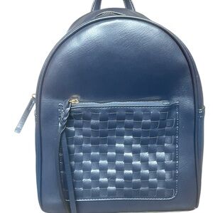 Navy Blue Leather Handbag